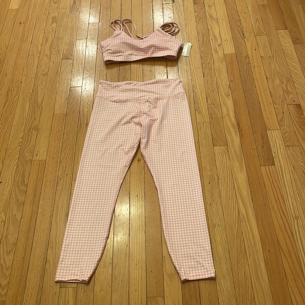 set sport bra and leggings Gingham checkered print - Picture 5 of 8